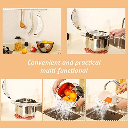 2-Piece Stainless Steel Pot Strainer with Double Handles