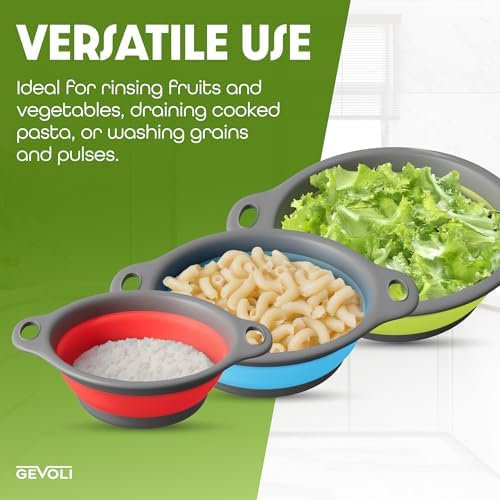 Collapsible Colanders Set - Self-Draining Kitchen Strainers 4PC