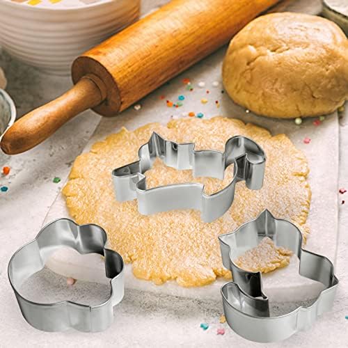 9-Piece Cat Cookie Cutters Set for Baking Crafts