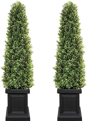 Stylish 35ft Boxwood Topiary Set for Outdoors Indoors