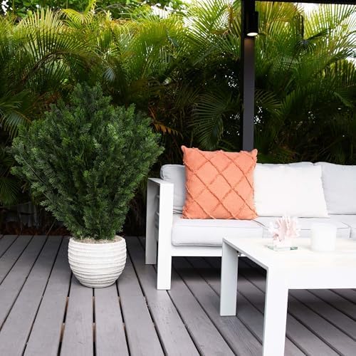 Nearly Natural Cedar Bush 4-Foot tall Black nursery pot