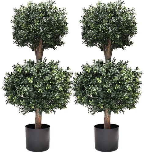 Two-Piece Artificial Boxwood Double Ball Topiaries