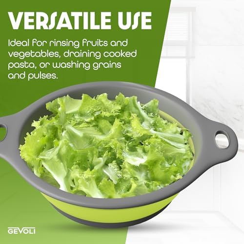 Collapsible Kitchen Colander Set - 5 Qt - 2-Piece Set