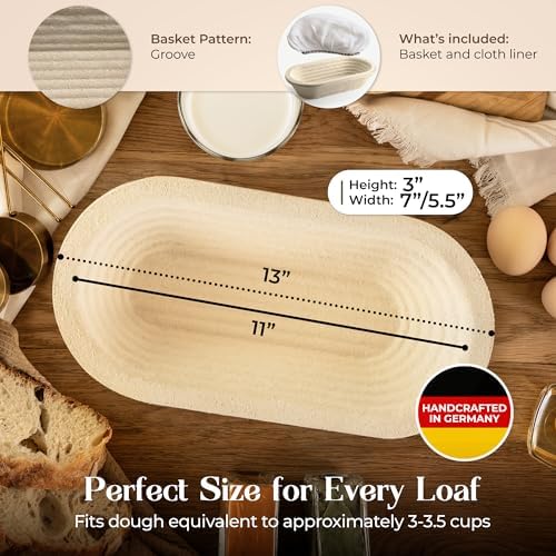 Perfect German-Made 13 Proofing Basket for Sourdough Bread