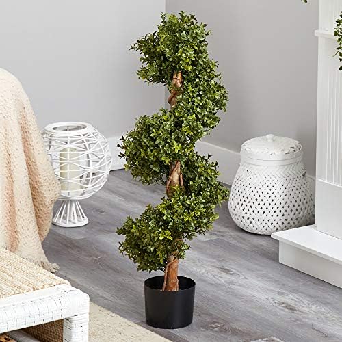 33-Inch Boxwood Topiary Spiral Artificial Tree