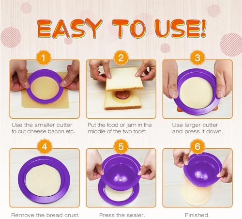 HiYZ 5 Pack Crustless Sandwich Cutters