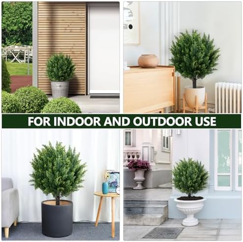 COOLCAA Artificial Cypress Topiary Outdoor Set 276-inch