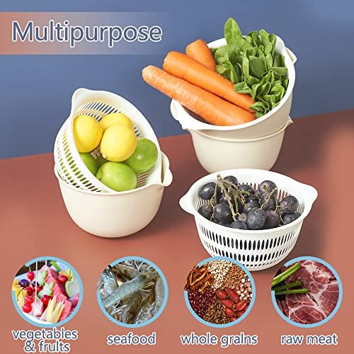 Sunkaioo 2 in 1 Kitchen Colander Set with Bowl Strainer