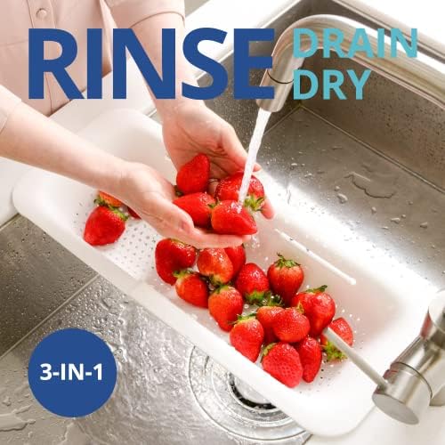 BLUE GINKGO - Versatile Kitchen Tool Extendable Colander BPA-Free Durable Easy to Clean