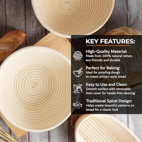 GAZEMO BAnneton Proofing Basket Set - 10 9 Oval Round