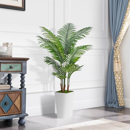 5FT Fake Palm Tree White Fake Tree with Pot