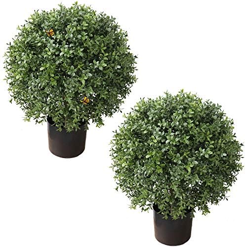 ALL SEASON GREEN 2 Pack Artificial Topiaries Boxwood Trees