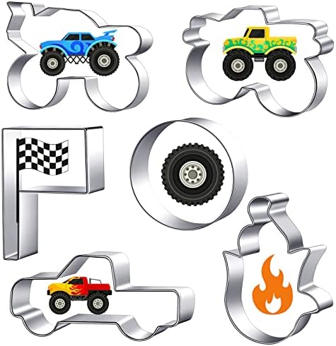 6-Piece Truck Cookie Cutters Set for Party Favors and Baking