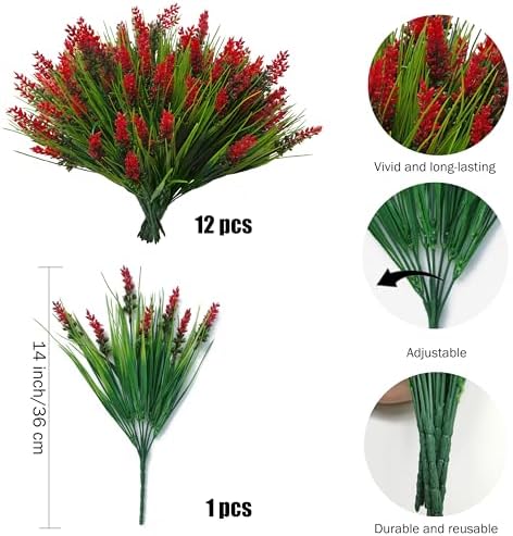 12-Piece Fake Monkey Grass Outdoor Garden Decor