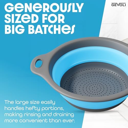 Strong Anti-B ACLaw Collapsible Strainer Set 5QT for Efficient Kitchen Use