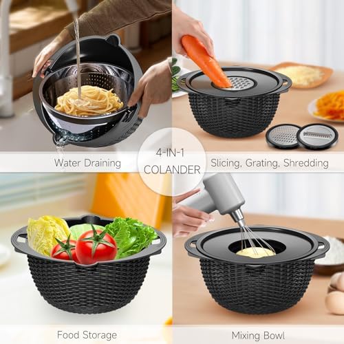 4-in-1 Colander with Bowl Set - Kitchen Essential