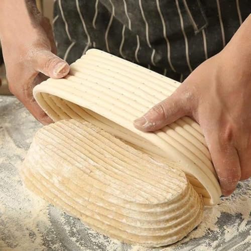 Banneton 10-Inch Rattan Proofing Basket Set Durable Versatile for Sourdough
