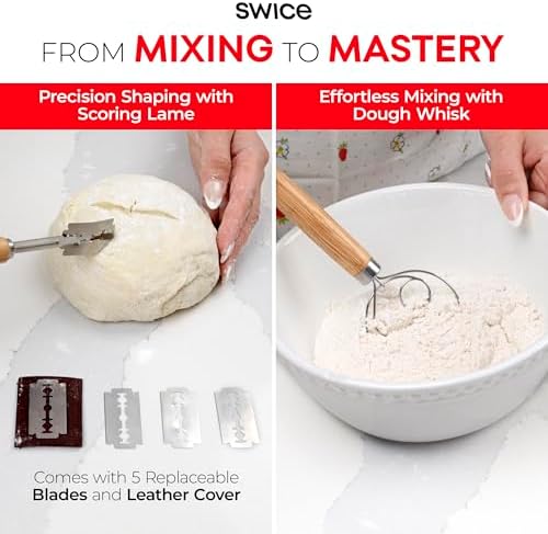 Swice Bread Proofing Basket Set with Precision Tools for Bakers
