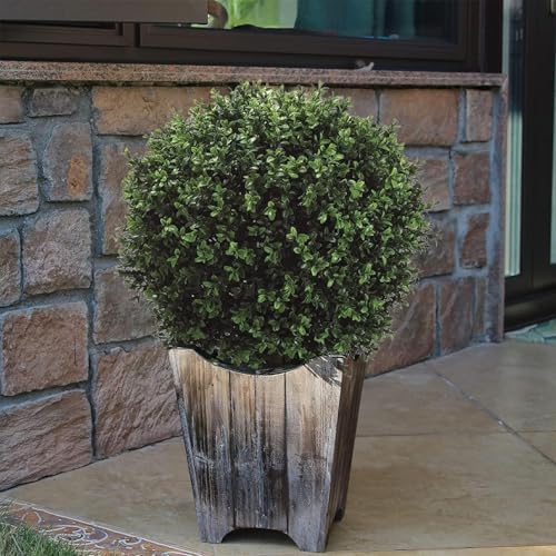 QAOUIEP Real Touch Leaves - 24 T with 17 W Faux Boxwood Topiary Trees