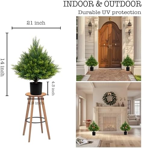JoyPower 19T Artificial Cedar Topiary Tree for IndoorOutdoor