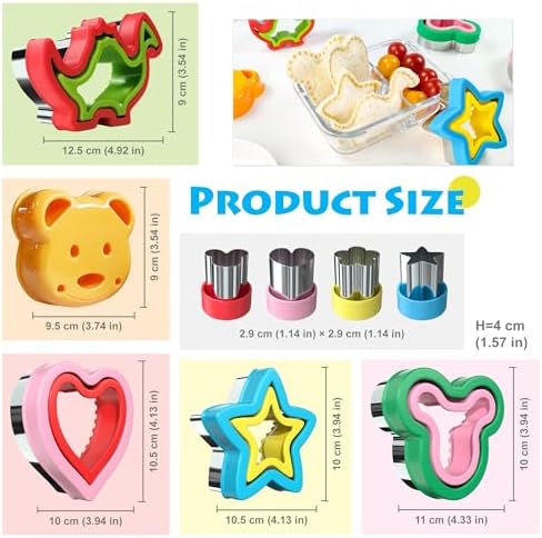 rotsaerakSandwich Cutter Sealer Set of 5 with Cutesy Animal Various shapes
