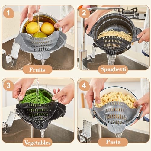 Compact Silicone Strainer Multi-Use Kitchen Gadget Heat Resistant