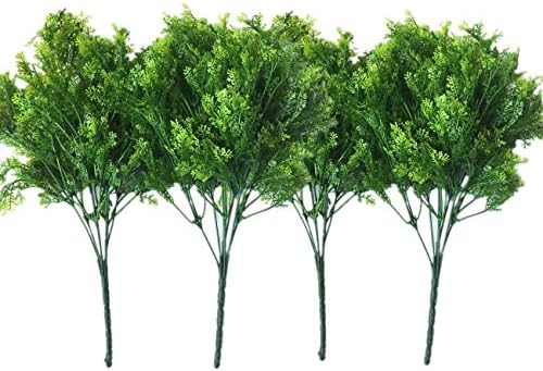 4 x Realistic Plastic Shrubs for Home Garden