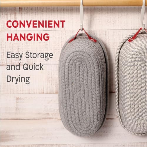 KNEADACE Cotton Bread Proofing Basket Set 2x Oval