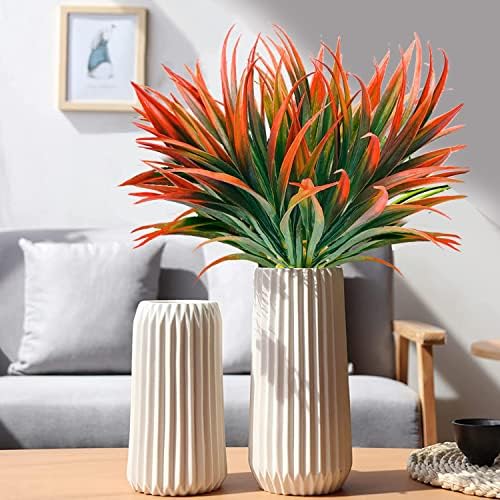 8 Pcs Fake Grass Outdoor Planters