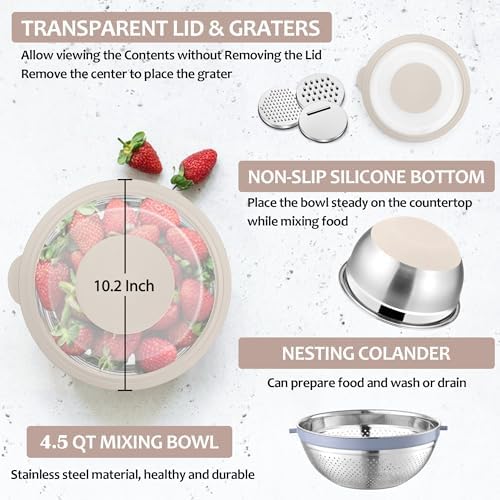 Stainless Steel Colander Set with Mixing Bowl
