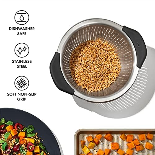 OXO Good Grips Stainless Steel 3 qt28L Colander with Non-Slip Handles