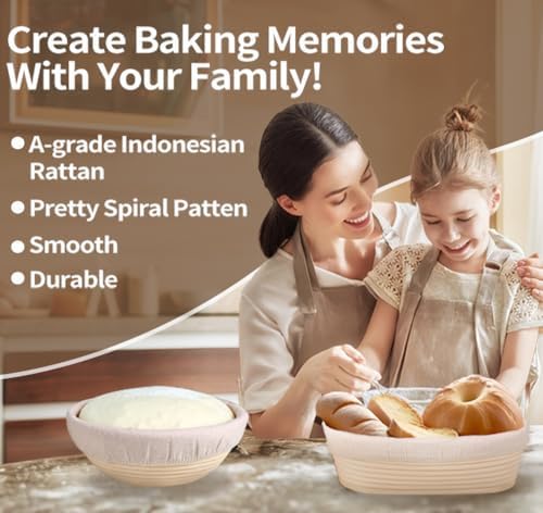 Homedisiac Banneton Bread Proofing Basket Set
