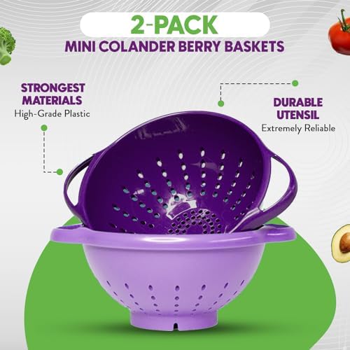 Crisp 2-Piece Mini Colander Set - Small Berries Strainer