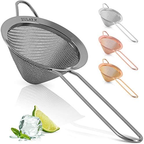 Zulay Kitchen 304 Stainless Steel Fine Mesh Strainer for Kitchen
