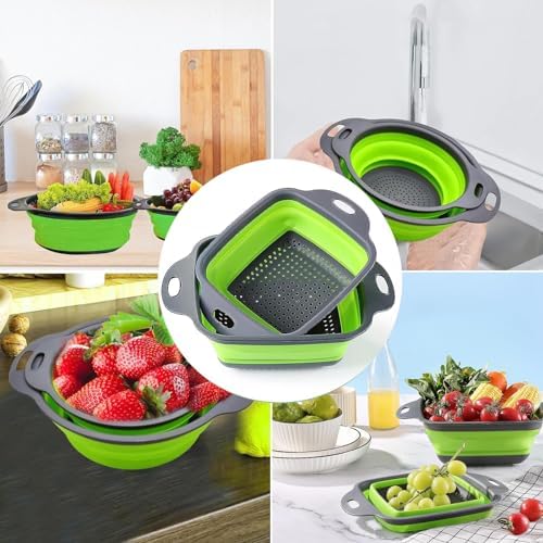 Perfect 3-Pack Silicone Strainer for Kitchen Essentials Ergonomic Design Premium Quality