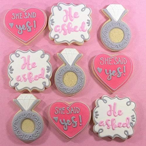 Seven Piece Wedding Cookie Cutter Set for Bridal Wedding Engagement Parties