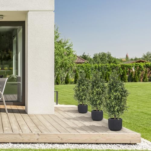2-Piece Fake Boxwood Topiary for Indoor Outdoor Spaces
