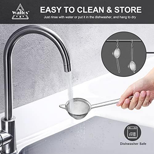 Mini Stainless Steel Strainer with Handle 2-Pack Tea Coffee More