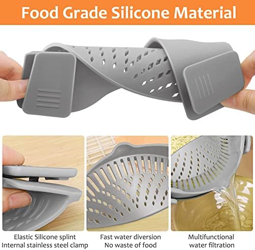 Sturdy Clip-On Spaghetti and Pasta Strainer