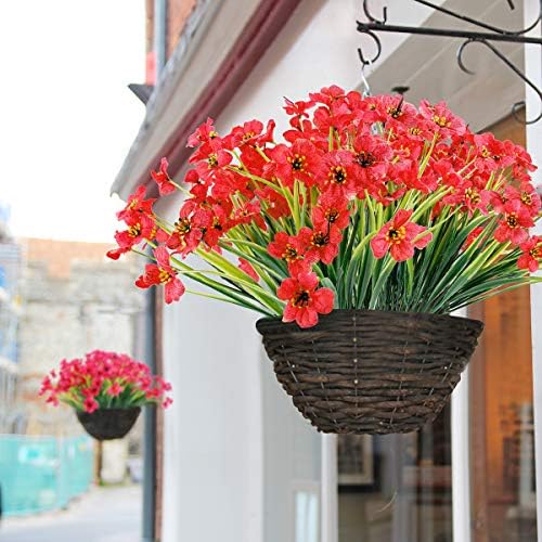 Elevate Your Porch Decor with Deep Red Faux Flowers