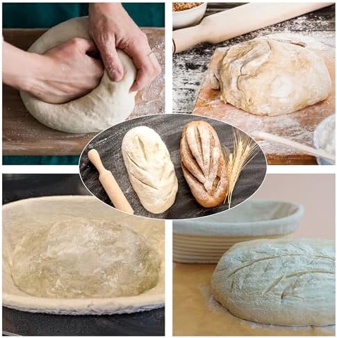 Sourdough Baking Made Perfect 2-Piece Round Oval Proofing Baskets with Indonesian Rattan