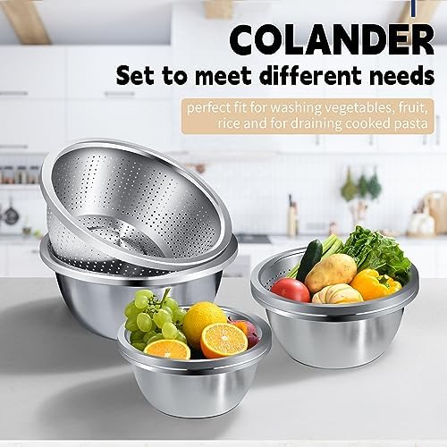 Stainless Steel Colander with Mixing Bowls