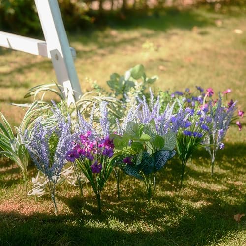 Vibrant 19 Bunches Fake Plants Outdoor