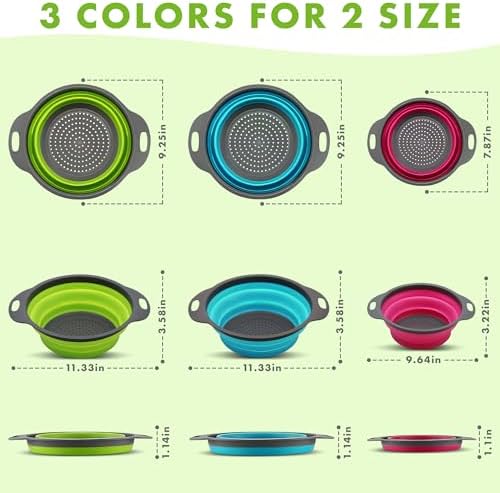 Space-Saving Collapsible Strainer Colander Set