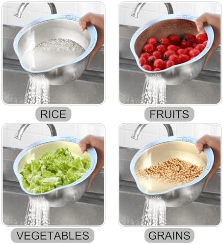 Effortless Kitchen Assistants 4-in-1 Rice Washer Strainer Bowl