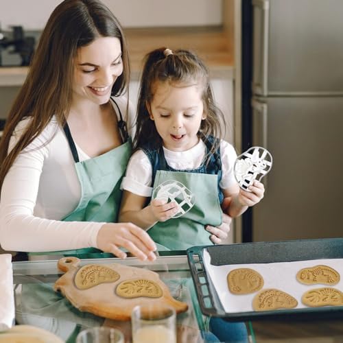 Four Dinosaur Cookie Cutters STEGOsaurus T-Rex Tanystropheus Triceratops Durable Plastic