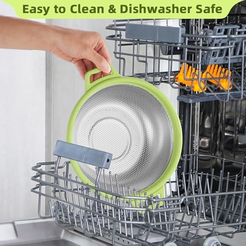 3QT Stainless Steel Colander Quick-Draining Dishwasher-Ready