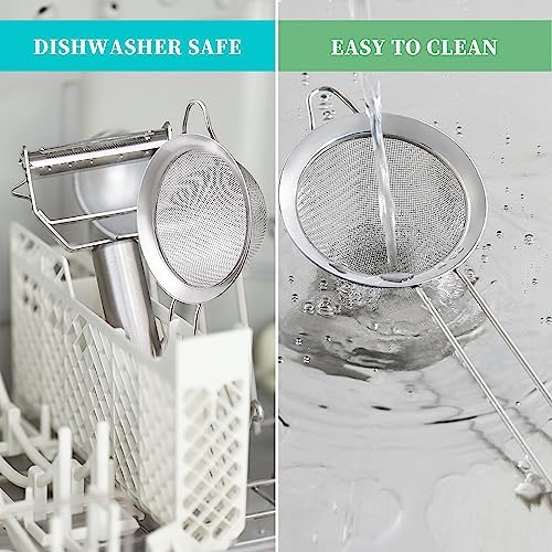 Small Strainer with Handle Stainless Steel Mesh Kitchen Essential