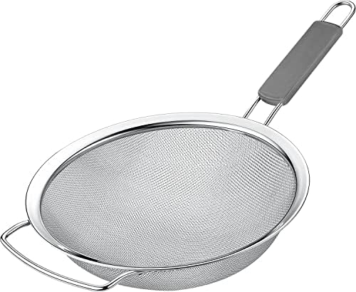 10 Inch Stainless Steel Strainer with Heat-Resistant Handle