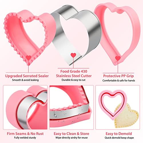 6-Piece Heart Cookie Cutter Set for Biscuits Cakes and More